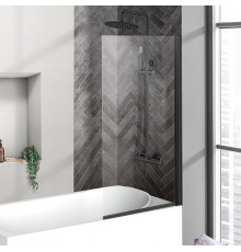 Шторка на ванну BelBagno Uno V-1-90/150-C-Nero профиль черный, стекло прозрачное
