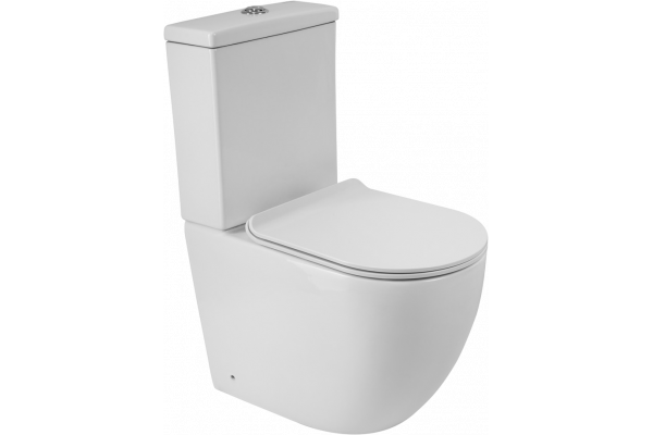 Унитаз-компакт BelBagno Amanda BB051CPR безободковый, крышка BB901SC с микролифтом, бачок BB051T