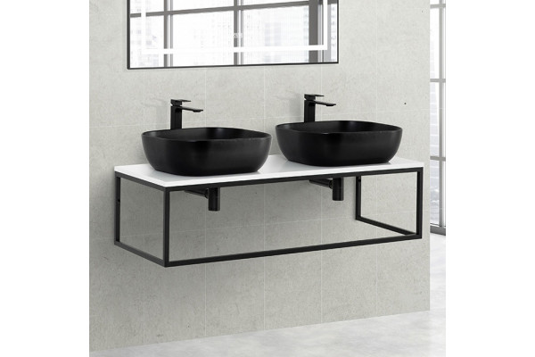 Столешница с раковиной BelBagno Etna Kraft 120 столешница EK-120-2-BL, черная раковина