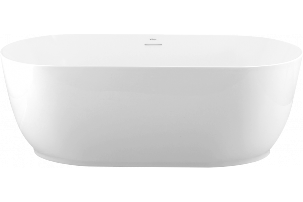 Акриловая ванна BelBagno BB413 170x80 см, отдельностоящая, овальная, со сливом-переливом, с донным клапаном, белая матовая