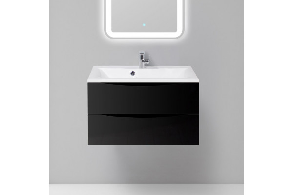 Тумба с раковиной BelBagno Marino 80 nero lucido