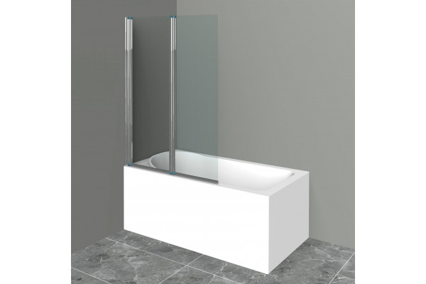 Шторка на ванну BelBagno Uno V-2-120/150-C-Cr стекло прозрачное