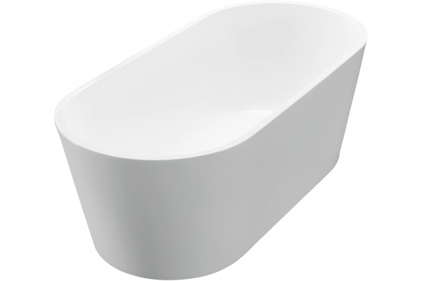 Акриловая ванна BelBagno BB71-1600-W0 160x75 см, отдельностоящая, овальная, с ножками, с донным клапаном