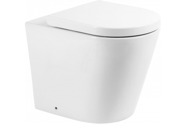 Унитаз приставной BelBagno Flay-r BB1003CBR безободковый, крышка BB865SC с микролифтом