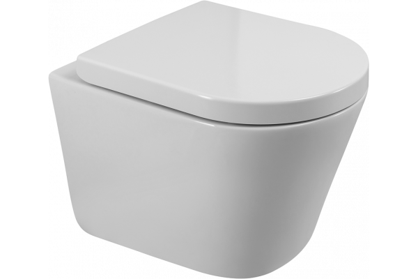 Унитаз подвесной BelBagno Flay-r BB053CH-TOR-FC безободковый, крышка BB865SC с микролифтом