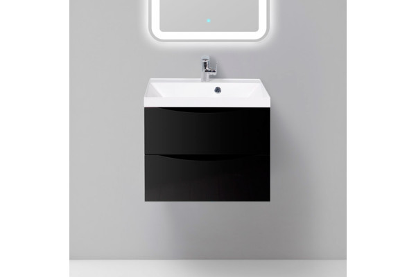 Тумба с раковиной BelBagno Marino 60 nero lucido