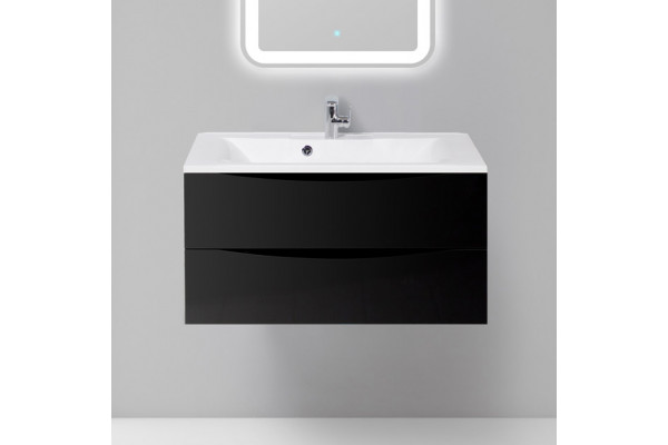 Тумба с раковиной BelBagno Marino 90 nero lucido