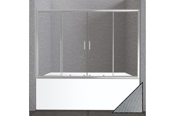 Шторка на ванну BelBagno Unique VF-2-150/180-140-P-Cr стекло punto