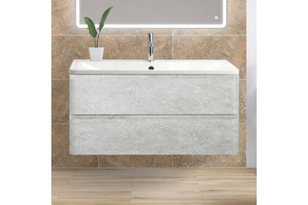 Тумба с раковиной BelBagno Albano 80 подвесная, cemento verona grigio