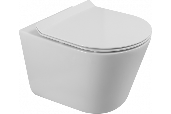 Унитаз подвесной BelBagno Flay-r BB053CH-TOR-FC безободковый, крышка BB2111SC с микролифтом