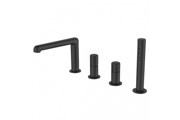 Смеситель на борт ванны BelBagno Uno BVD4-NERO черный матовый