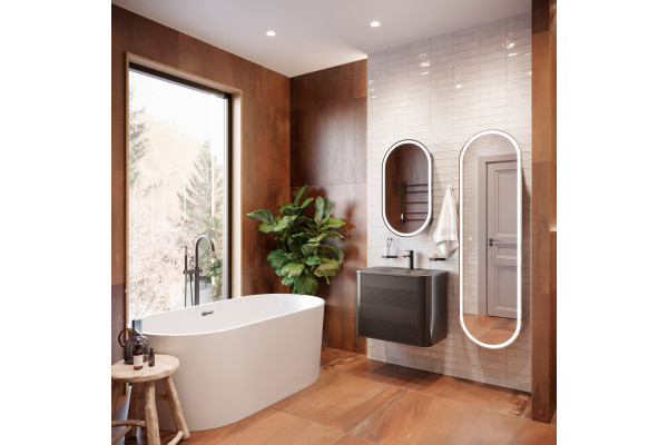 Тумба с раковиной Belinza Twist антрацит, 65
