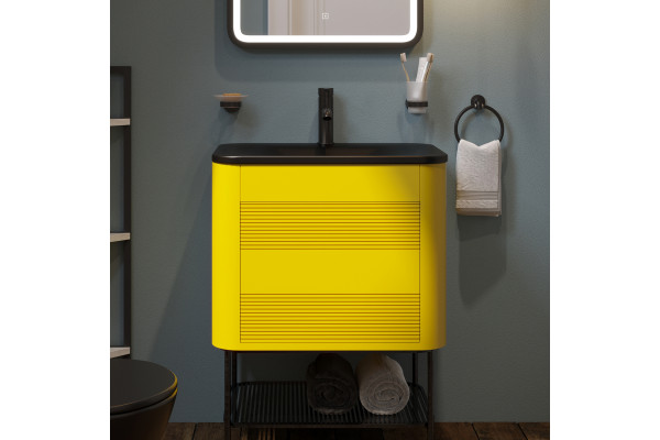Тумба с раковиной Belinza Twist plus 65 желтая