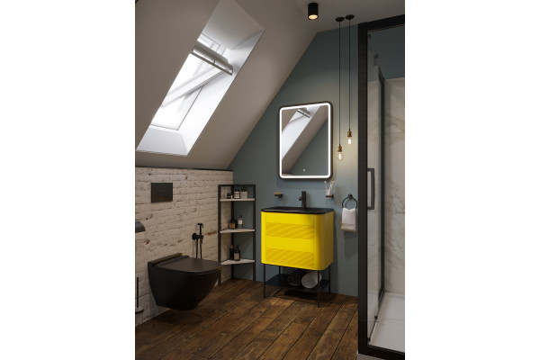 Тумба с раковиной Belinza Twist plus 65 желтая