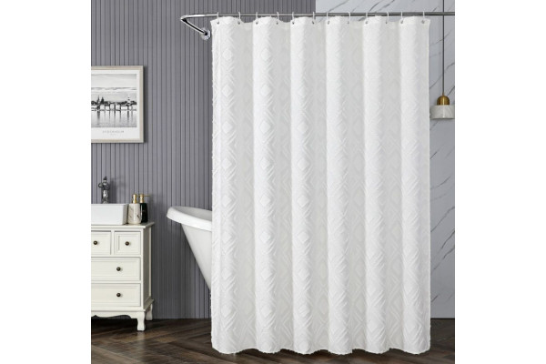 Штора для ванной Blonder Home White Diversity Brill BRL21 180x200