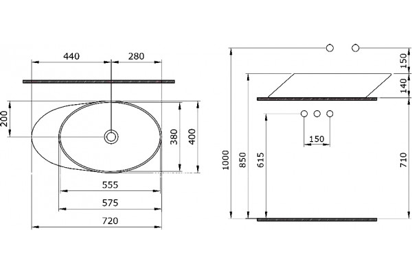 Раковина BOCCHI Vessel 1013-006-0125 серая матовая
