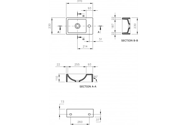 Рукомойник BOCCHI Mini 1418-001-0326 L, глянцевый белый