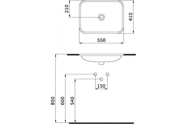 Мебельная раковина BOCCHI Scala Arch 1006-001-0125 глянцевая белая