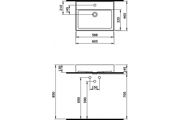 Раковина BOCCHI Milano 1376-001-0126 глянцевая белая