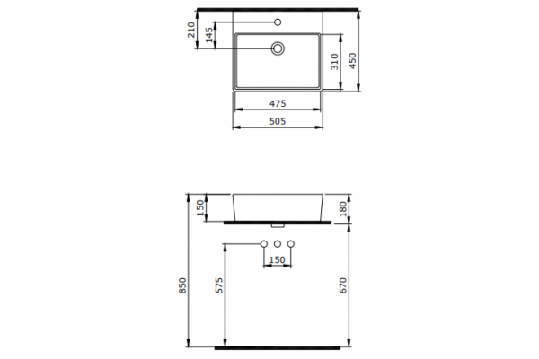Раковина BOCCHI Milano 1216-001-0126 глянцевая белая