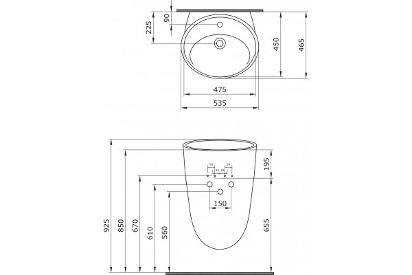 Раковина BOCCHI Venezia 1083-001-0126 белая глянцевая