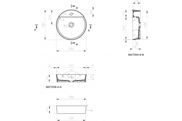 Рукомойник BOCCHI Slim Line 1599-061-0126, глянцевая белая