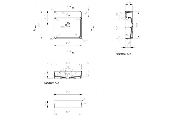 Рукомойник BOCCHI Slim Line 1598-001-0126, глянцевая белая