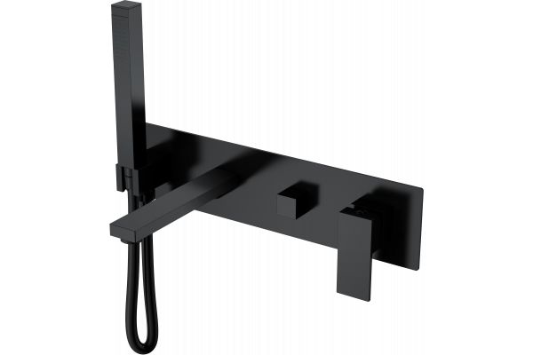 Смеситель для ванны с душем Boheme Qubic 474-2-B С ВНУТРЕННЕЙ ЧАСТЬЮ, matt black