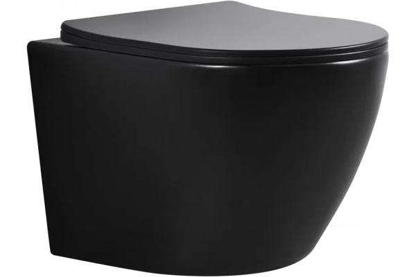 Унитаз подвесной BOND Oval F01-108 безободковый, с микролифтом, черный