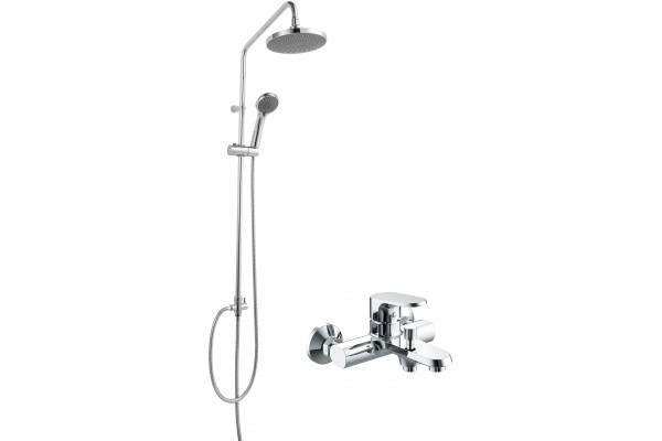 Душевая стойка Bravat Pure F6105161C-01 + Смеситель для ванны с душем Bravat Pure F6105161C-01