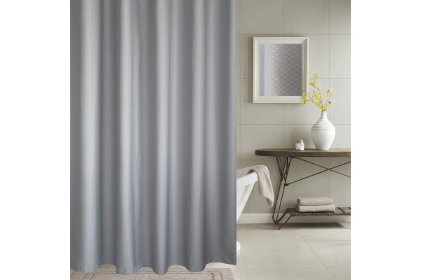 Штора для ванной Carnation Home Fashions Grace Jacquard Grey 200х240 см