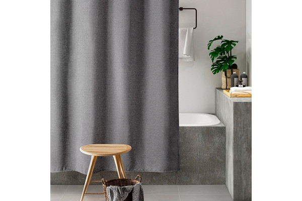 Штора для ванной Carnation Home Fashions Linen Grey LIN240GR 200х240 см, серая