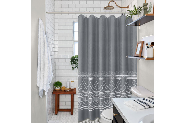 Штора для ванной Carnation Home Fashions Boho Grey 183х213 см
