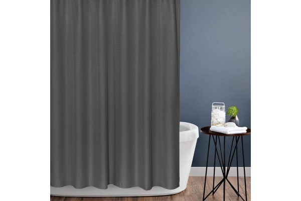 Штора для ванной Carnation Home Fashions Grace Jacquard Black 180x183 см