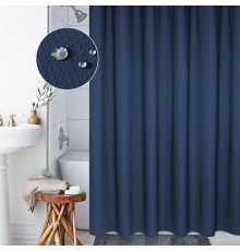 Штора для ванной Carnation Home Fashions Grace Jacquard Navy 180х200 см