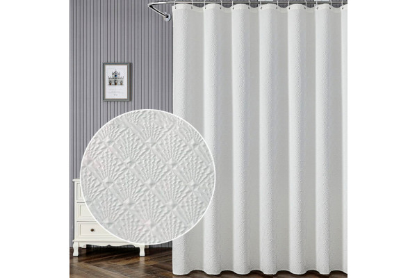 Штора для ванной Carnation Home Fashions White Diversity Diamond 180х200