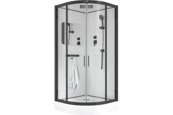 Душевая кабина Cerutti Spa Viva 91B 90x90, профиль черный