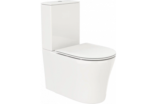 Унитаз-компакт Cerutti Spa Santa 8916 безободковый, с микролифтом, белый глянцевый
