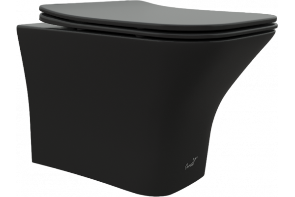 Унитаз подвесной Cerutti Spa Vettore Aria 7506 MB безободковый, с микролифтом, черный матовый