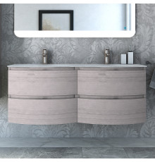 Тумба с раковиной Cezares Vague 140 две чаши rovere sbiancato