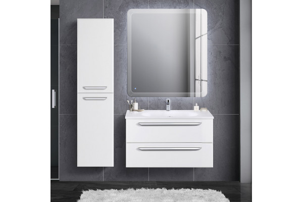 Мебель для ванной Cezares Eco 90, bianco opaco, 2 ящика, ручки хром