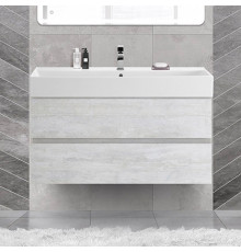 Тумба с раковиной Cezares Molveno 46 100 legno bianco, с раковиной Cezares CZR-MIL-100-LVB