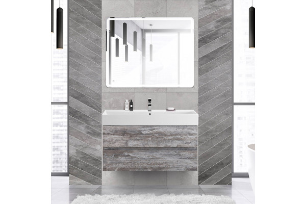 Мебель для ванной Cezares Molveno 46 100 legno grigio, с раковиной Cezares CZR-MIL-100-LVB