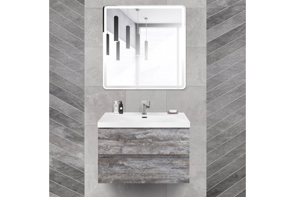 Мебель для ванной Cezares Molveno 46 80 legno grigio, с раковиной Cezares CZR-MIL-80-LVB