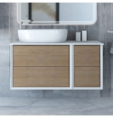 Тумба с раковиной Cezares Bellagio 106 со столешницей rovere tabacco
