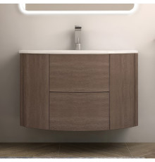 Тумба с раковиной Cezares Eden 91 rovere scuro soft, раковина 50177