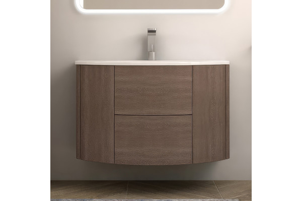 Тумба с раковиной Cezares Eden 91 rovere scuro soft, раковина 50177