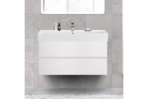 Тумба с раковиной Cezares Molveno 46 100 bianco ghiaccio, с раковиной Cezares CZR-MIL-100-LVB