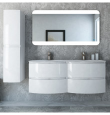 Мебель для ванной Cezares Vague 140 две чаши bianco lucido
