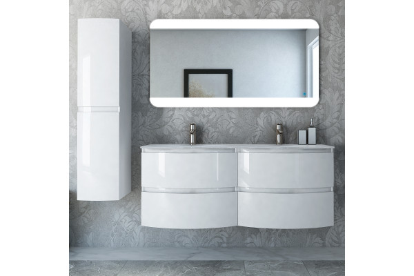 Мебель для ванной Cezares Vague 140 две чаши bianco lucido